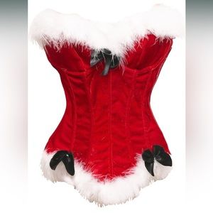 🎄Sexy Christmas Mrs. Claus bustier corsets top. Size medium.